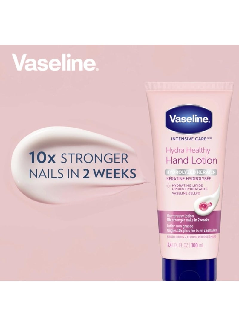 فازلين لوشن فازلين للعناية المركزة لليدين، كريم مرطب غني بالكيراتين المتحلل، كريم ترطيب عميق لليدين شديدة الجفاف، سريع الامتصاص، 100 مل - Image 2